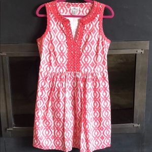 Vineyard Vines Coral Ikat Sundress Size 10